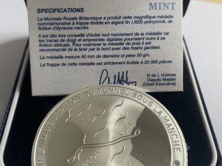 Silver Eurotunnel proof coin
