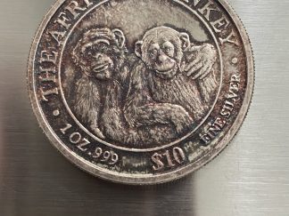 Africa Monkey 1oz 999 silver bullion $10 coin